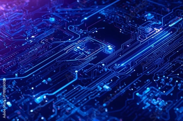 Fototapeta Intricately Designed Abstract Digital Circuit Board Pattern Representing Futuristic Technology and Innovation