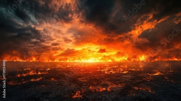 Obraz Fiery horizon landscape