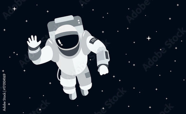 Obraz Astronaut in outer space concept vector illustration in flat style