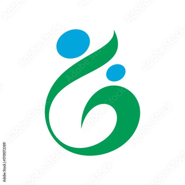 Fototapeta simple family logo icon vector with letter G element in flat style design