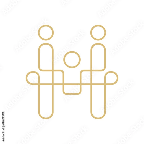 Fototapeta luxury people logo icon vector with letter H element in line style design