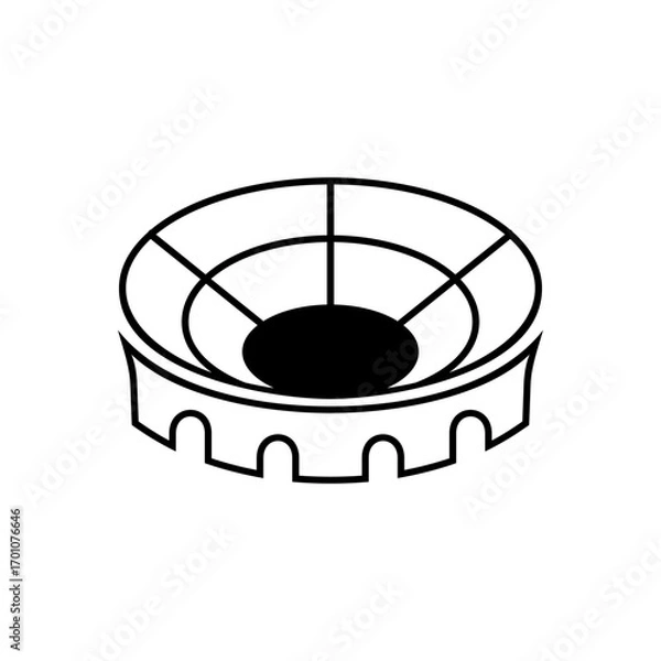 Fototapeta elegant stadium logo icon vector in line style design