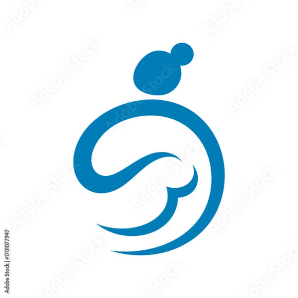 Fototapeta simple mother and baby logo  icon vector in flat style design