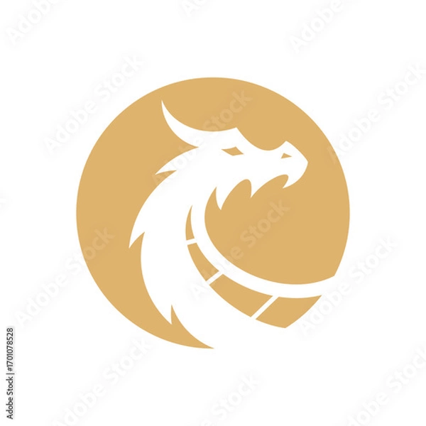 Fototapeta simple dragon logo icon vector in flat style design