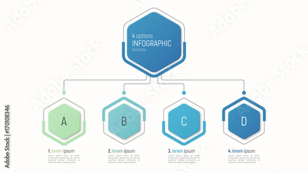 Obraz Iinfographic template for data visualization. 4 options.