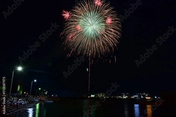 Fototapeta 打ち上げ花火　花火　山口　宇部　花火大会