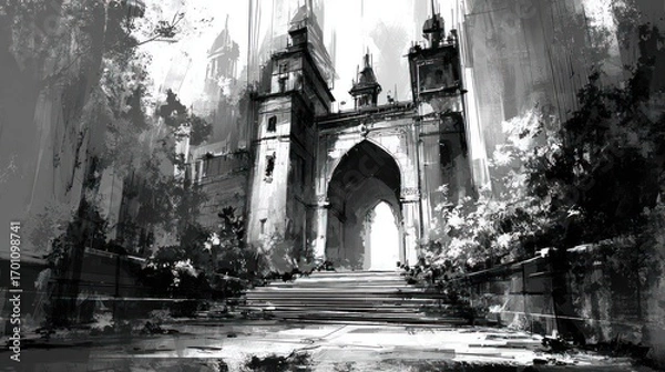 Fototapeta Ancient stone structure entrance