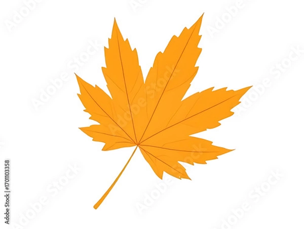 Obraz Single Yellow Maple Leaf Illustration