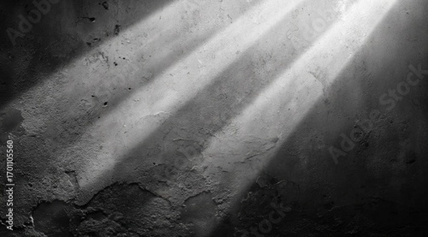 Obraz Gray concrete wall, sunbeams