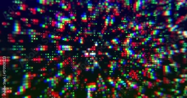 Obraz Displaying blurred close-up revealing RGB pixel clusters on digital display panel, LED modules