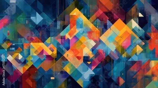 Fototapeta Abstract geometric shapes design pattern