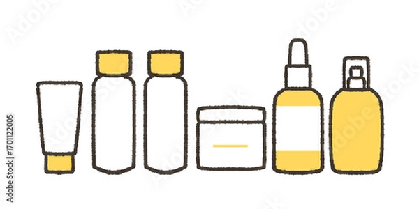 Obraz 基礎化粧品セットのイラスト