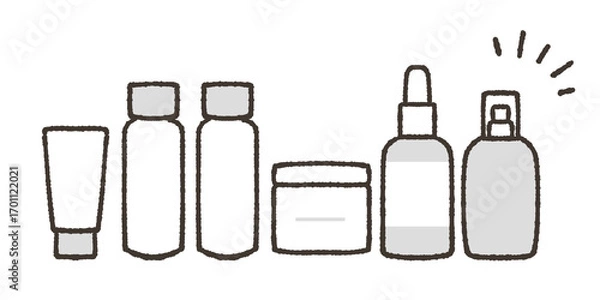 Obraz 基礎化粧品セットのイラスト