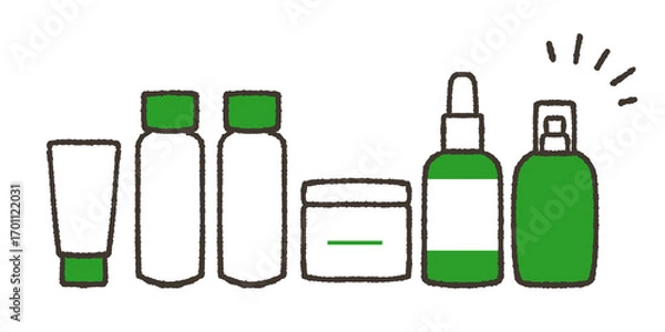 Obraz 基礎化粧品セットのイラスト