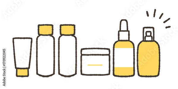 Obraz 基礎化粧品セットのイラスト