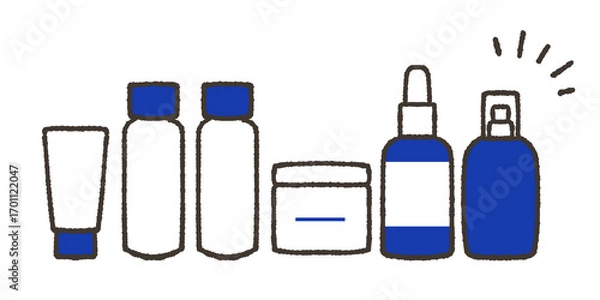 Obraz 基礎化粧品セットのイラスト