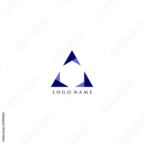 Obraz Abstract Logo Design with Interlocking Triangles