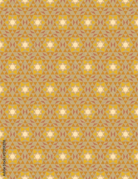 Fototapeta Seamless geometric mosaic pattern with floral shapes. Ideal for tiles, textiles, wallpapers, traditional decorative backgrounds projects, and architectural designs.