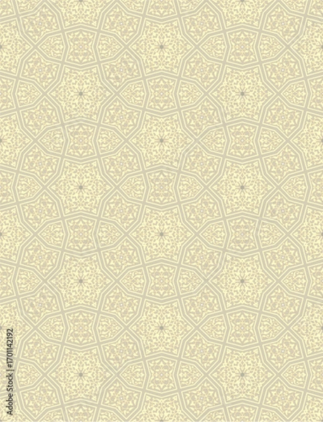 Fototapeta Seamless geometric mosaic pattern with floral shapes. Ideal for tiles, textiles, wallpapers, traditional decorative backgrounds projects, and architectural designs.