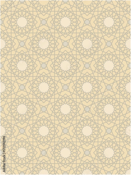 Fototapeta Seamless geometric mosaic pattern with floral shapes. Ideal for tiles, textiles, wallpapers, traditional decorative backgrounds projects, and architectural designs.