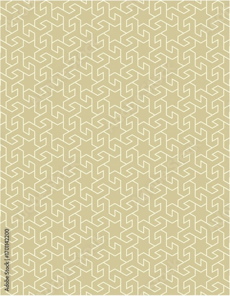 Fototapeta Seamless geometric mosaic pattern with floral shapes. Ideal for tiles, textiles, wallpapers, traditional decorative backgrounds projects, and architectural designs.