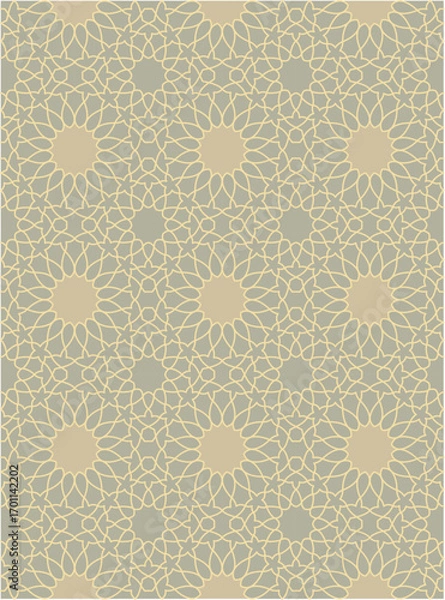 Fototapeta Seamless geometric mosaic pattern with floral shapes. Ideal for tiles, textiles, wallpapers, traditional decorative backgrounds projects, and architectural designs.