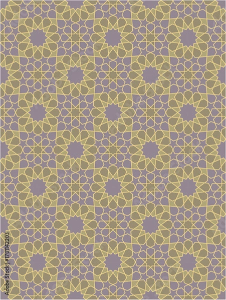Fototapeta Seamless geometric mosaic pattern with floral shapes. Ideal for tiles, textiles, wallpapers, traditional decorative backgrounds projects, and architectural designs.
