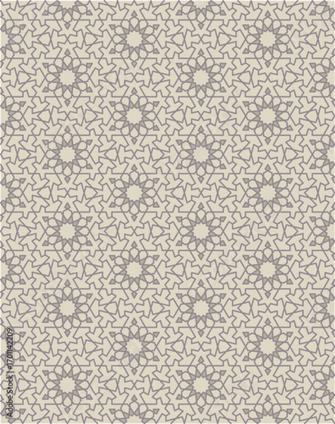 Fototapeta Seamless geometric mosaic pattern with floral shapes. Ideal for tiles, textiles, wallpapers, traditional decorative backgrounds projects, and architectural designs.