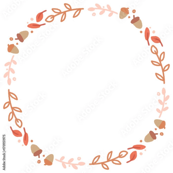 Obraz 가을 낙엽 원형 리스