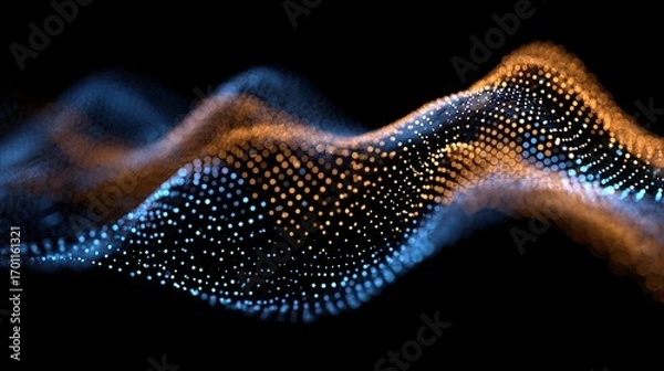 Obraz Abstract wave of luminous particles