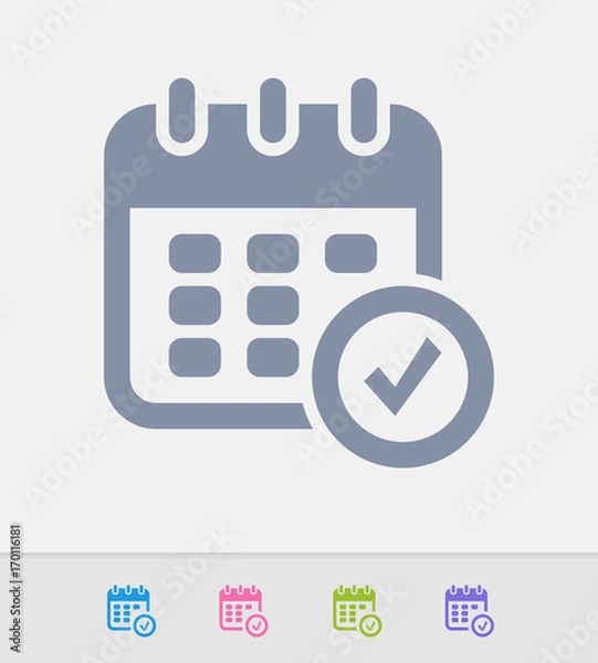 Fototapeta Calendar & Check Mark - Granite Icons. A professional, pixel-perfect icon designed on a 32x32 pixel grid and redesigned on a 16x16 pixel grid for very small sizes