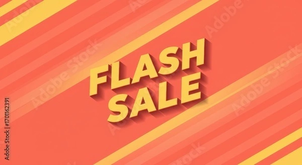 Fototapeta Bold "Flash Sale" Text with Shadow on Gradient Background, Promotional Design.