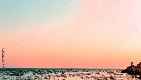 Obraz Pastel Sunset Over Calm Ocean