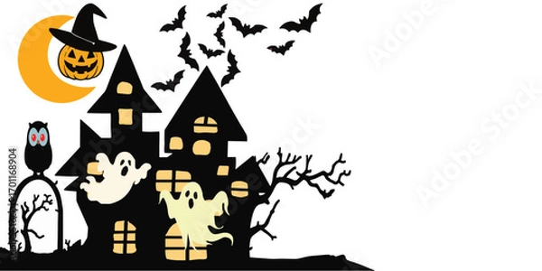 Obraz spooky halloween house