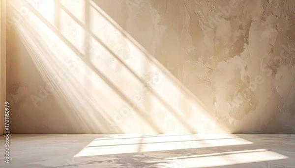 Obraz Sunlit Beige Room Interior with Copy Space
