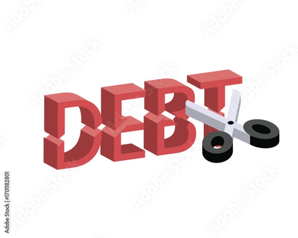 Fototapeta Haircut is debt restructuring and finance to reduce in the value that creditors agree to receive on the debt owed to them