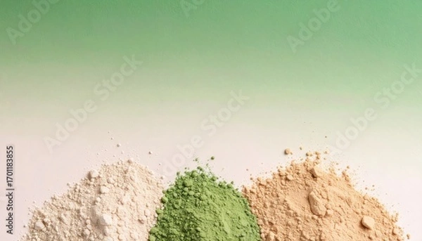 Fototapeta Three Powder Piles on Gradient Background