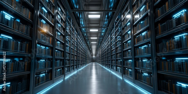Fototapeta Fintech revolution blockchain adoption in digital libraries high-tech environment data-driven insights