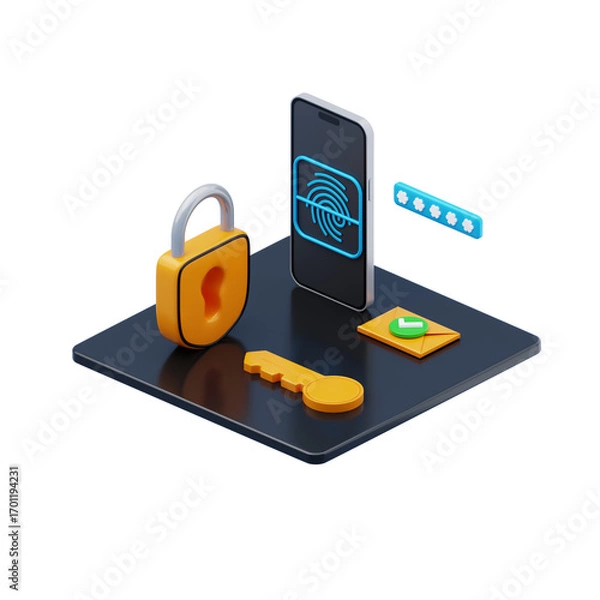Obraz 3d isometric access control security