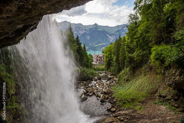 Fototapeta Giessbachfall near Brienz in Switzerland