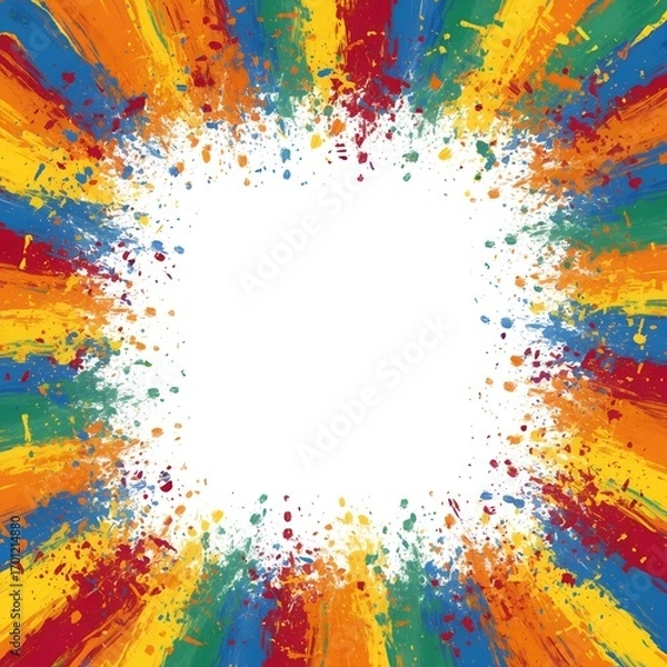 Obraz Colorful Paint Splash Frame Vector Illustration