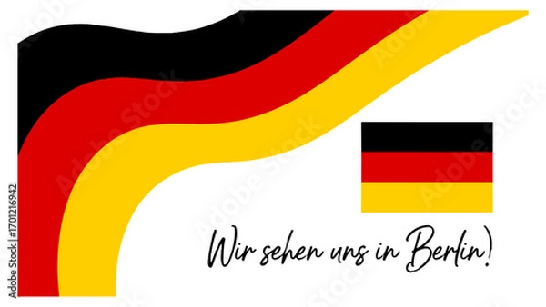 Fototapeta Festive Berlin Artwork with German Colors and Handwriting Script
