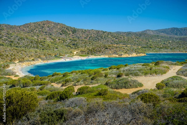 Fototapeta Malfatano beach in south sardinia