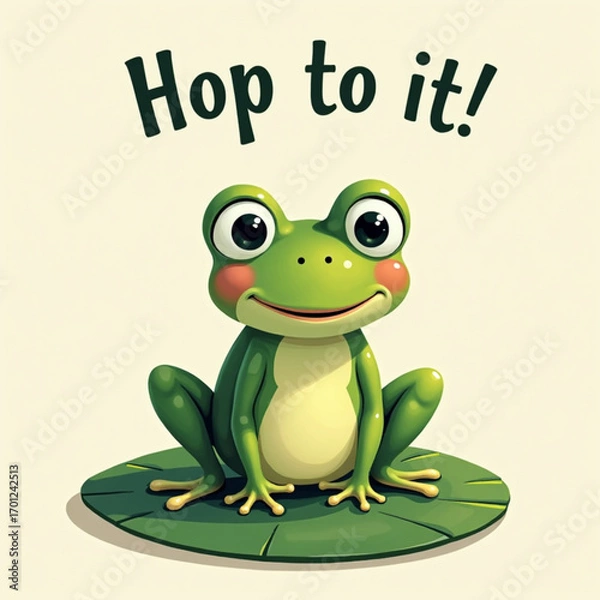 Fototapeta Green frog on a white background