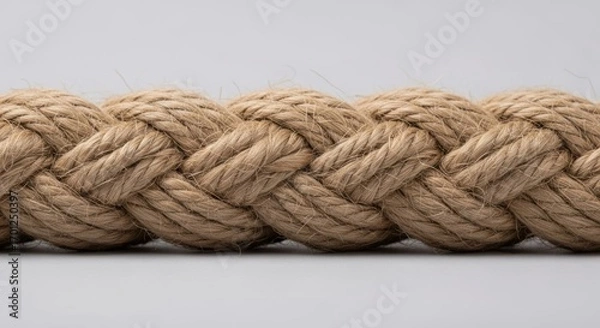 Fototapeta Close up of a braided rope, nautical and decorative use cases