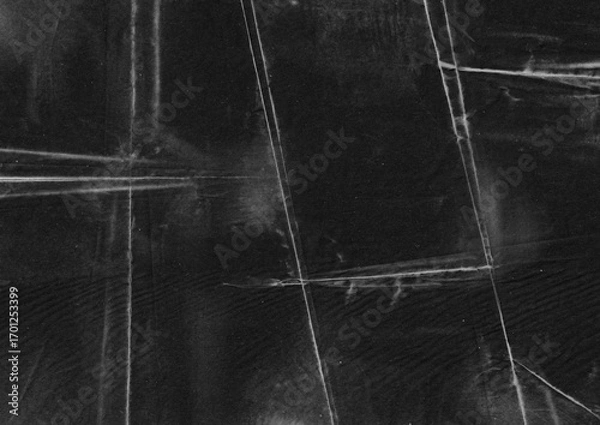 Fototapeta Grunge black paper with creases background. Abstract rough surface backdrop. 