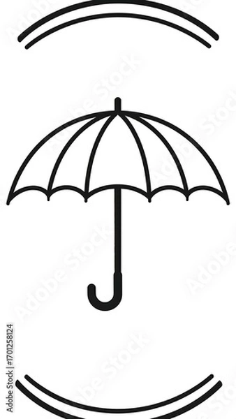 Fototapeta Simple umbrella graphic in a circle