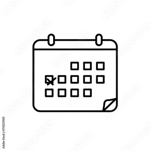 Fototapeta Calendar icon with cancelled appointment isolated on transparent background