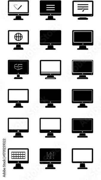 Fototapeta Various computer monitor icons