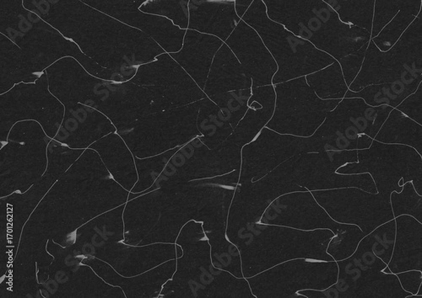 Fototapeta Abstract black background with white scribble lines. Grunge black and white backdrop for overlay design.